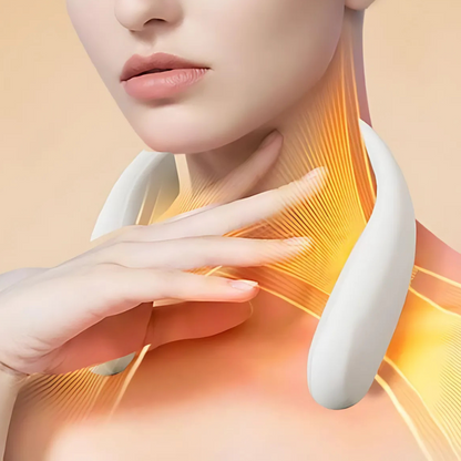 Belro portable heated neck warmer fan, a stylish heating device worn around the neck for warmth and comfort.