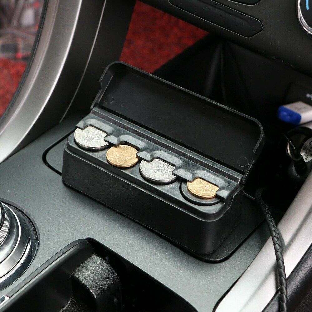 Belro car coin holder for easy access and loose change storage inside a vehicle, designed to keep small items organized.