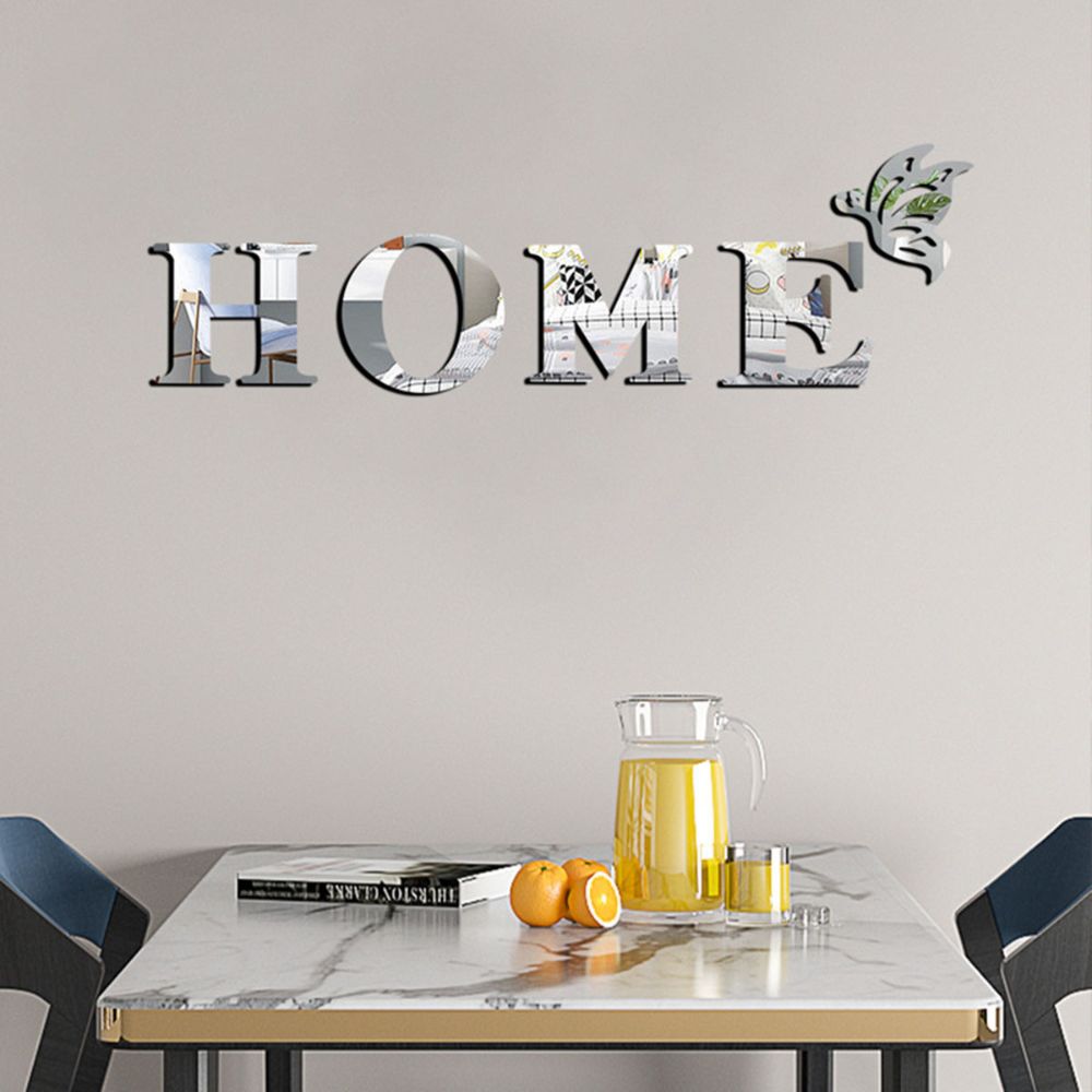 Belro home entrance 3D mirror wall sticker decor with geometric design, suitable for modern home and garden interior decoration.