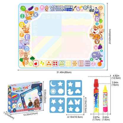 Belro Magic Reusable Doodle Mat for kids, featuring colorful doodles and no-mess coloring surface in a playful toys and games setting.