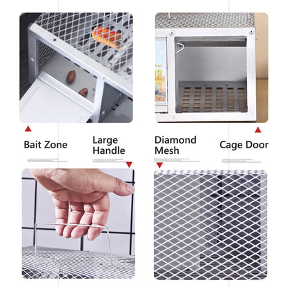 Belro reusable metal mouse trap with a single door, designed for outdoor pest control in home and garden settings.
