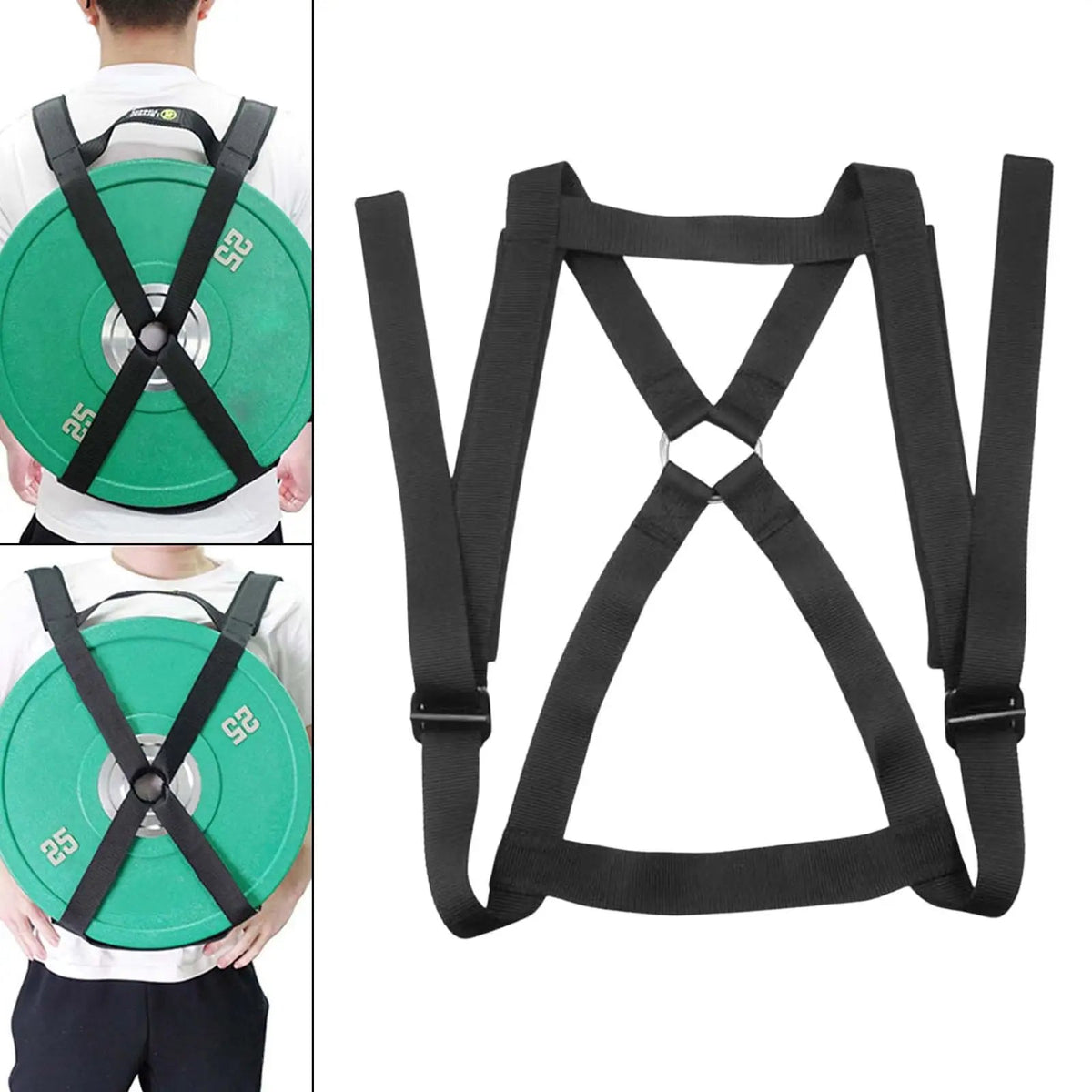 Belro adjustable weighted training vest for men designed for barbell plate workouts, with padded straps and secure fit.