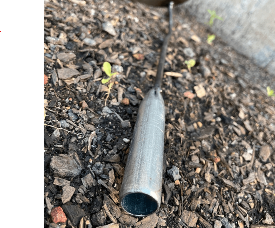 Belro All Steel Hollow Hoe for gardening, with a sturdy metal blade and handle, designed for outdoor garden tasks and soil cultivation.