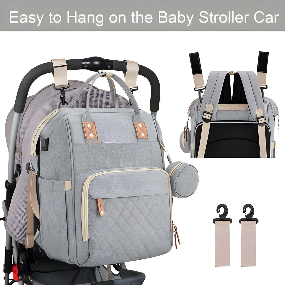 Belro changing bag with built-in traveling baby cot, stylish bags and luggage for on-the-go parent needs, shown in the image.