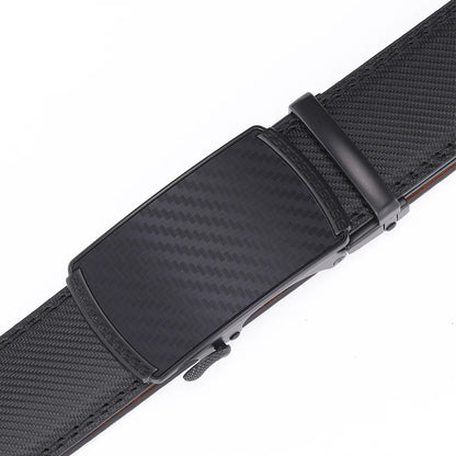 Men's leather belt with automatic buckle from Belro, showing the sleek leather strap and modern buckle closure.