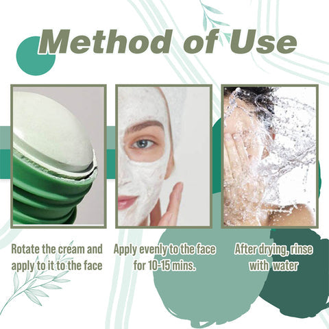 Belro Green Tea Clay Deep Cleanse Mask Stick showing the green clay mask on a sleek applicator stick.
