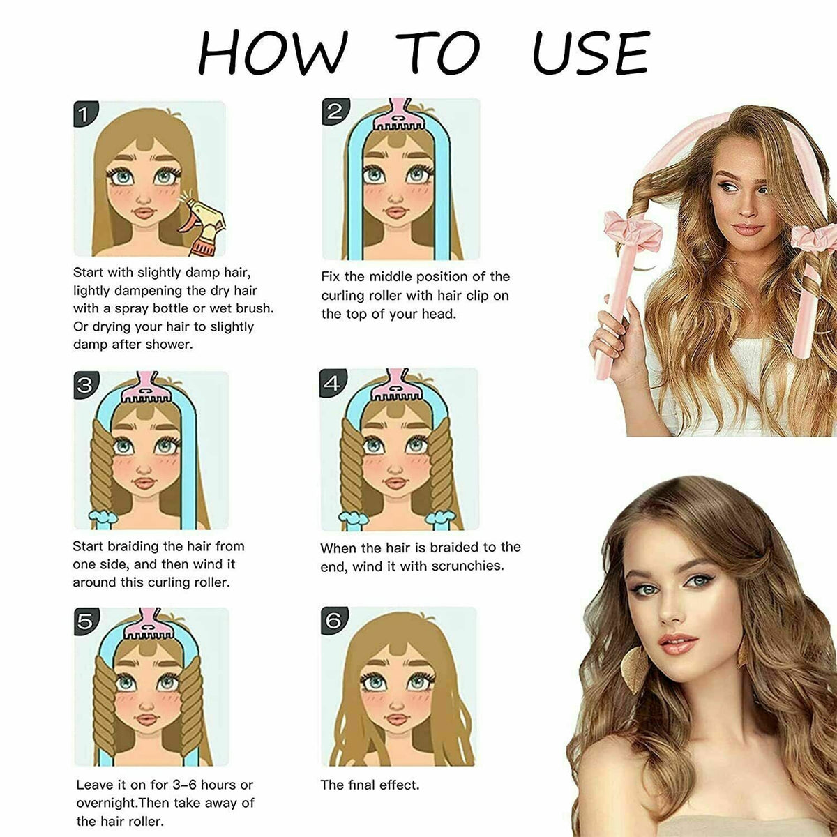 Belro non-electric curling iron for hair styling, featuring a barrel and handle designed for easy, heat-free curl creation.