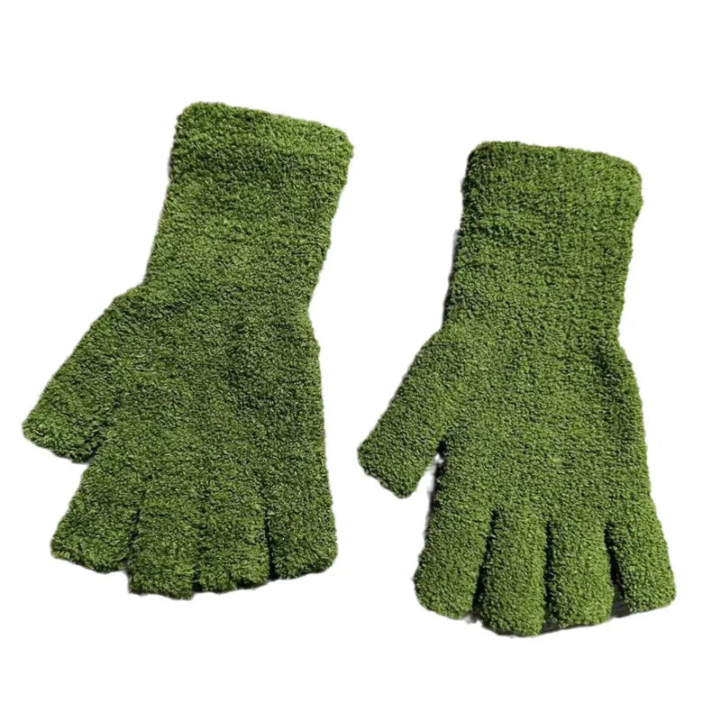 Belro Winter Comfort Knit Half Finger Gloves showing soft, cozy knit fabric and half finger design for warmth and flexibility.