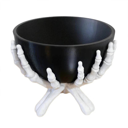 Belro Gothic Skeleton Hands Halloween Candy Bowl for kitchen and dining, featuring spooky skeleton hand design for food storage.