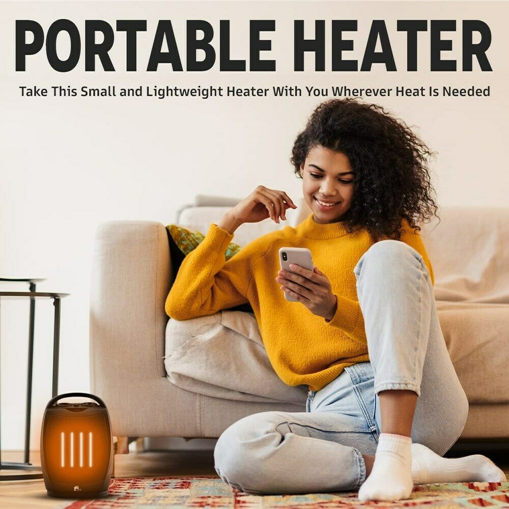 Belro portable electric space heater with oscillating fan, quiet operation, and adjustable thermostat for home heating.