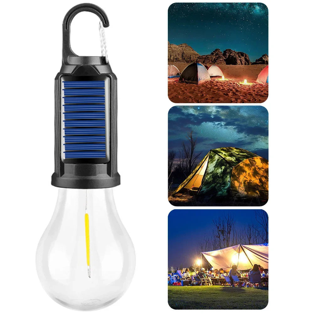Belro solar rechargeable camping lantern with hooked design, bright LED light for outdoor camping and emergency use
