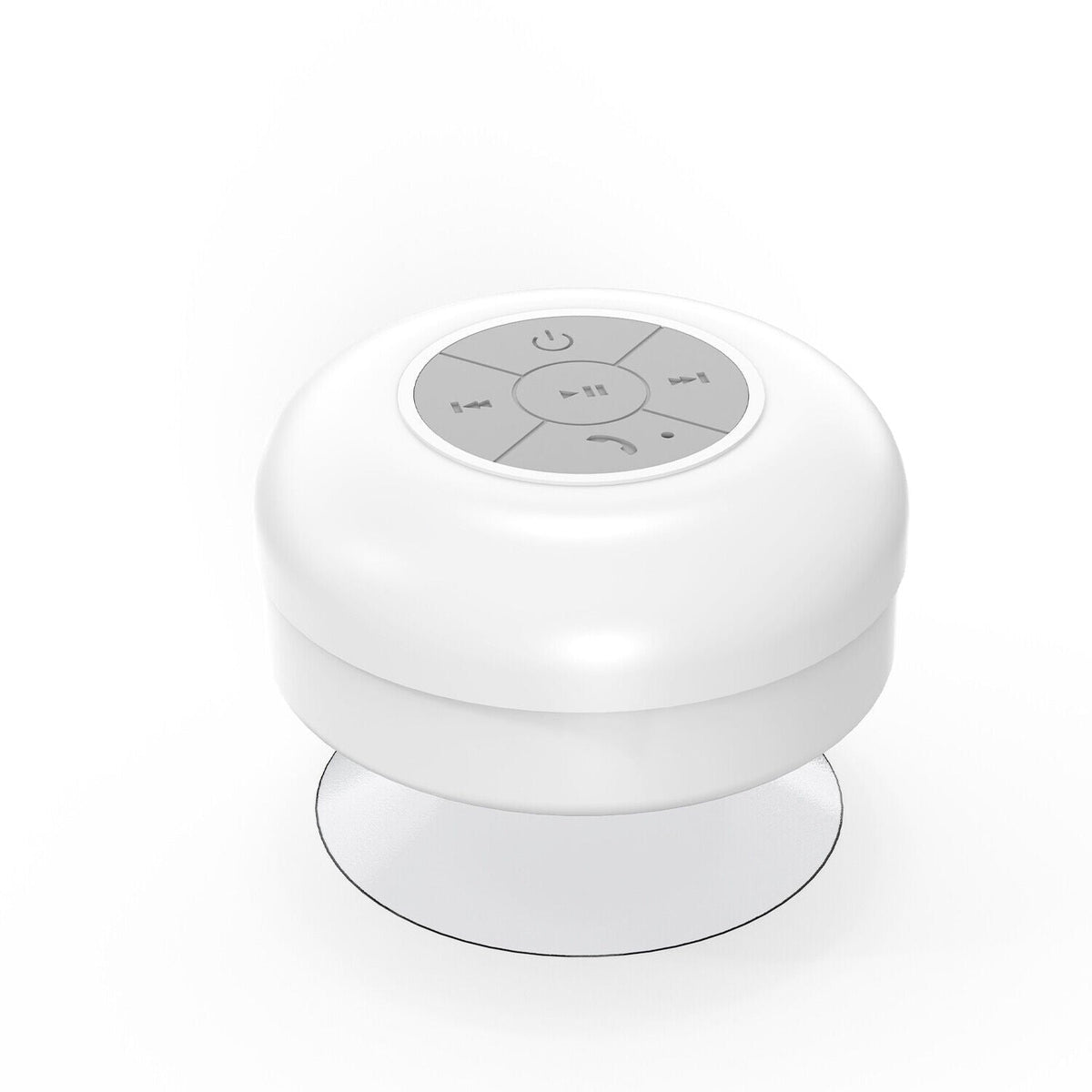 Belro shower speaker with waterproof design, compact electronic audio device suitable for bathroom use, Bluetooth connectivity visible.