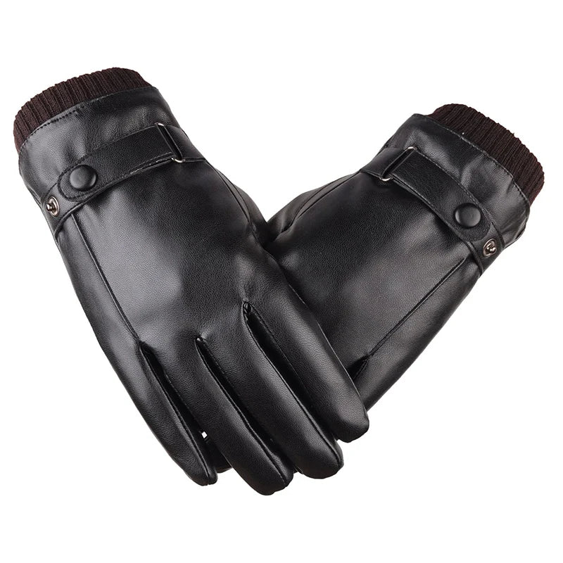 Belro men's leather gloves with touch screen fingertips, ideal for winter, stylish accessory for cold weather.