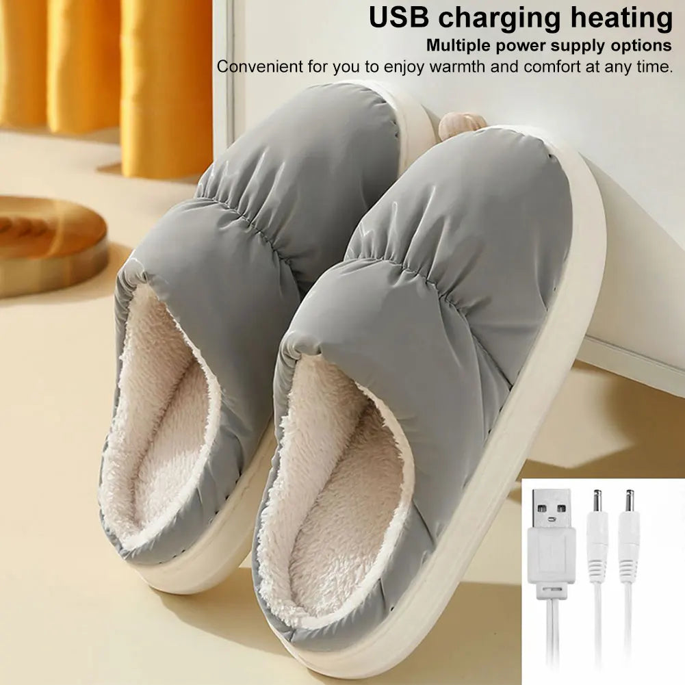 Belro USB heated slippers with electric foot warmer, cozy fleece-lined footwear for cold weather comfort and warmth.