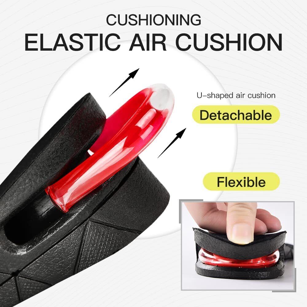 Belro Shoe Lifts height increase insoles inside a shoe, showing their discreet design and comfortable fit for footwear enhancement.
