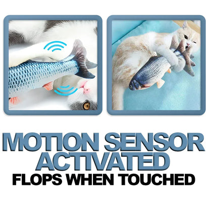 Belro USB Floppy Fish toy for cats, small plush pet toy with a USB feature, perfect for entertaining feline friends.
