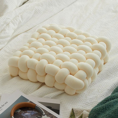Mivoza woven knot velvet floor cushion, soft living room seat pad with textured design and plush velvet fabric.
