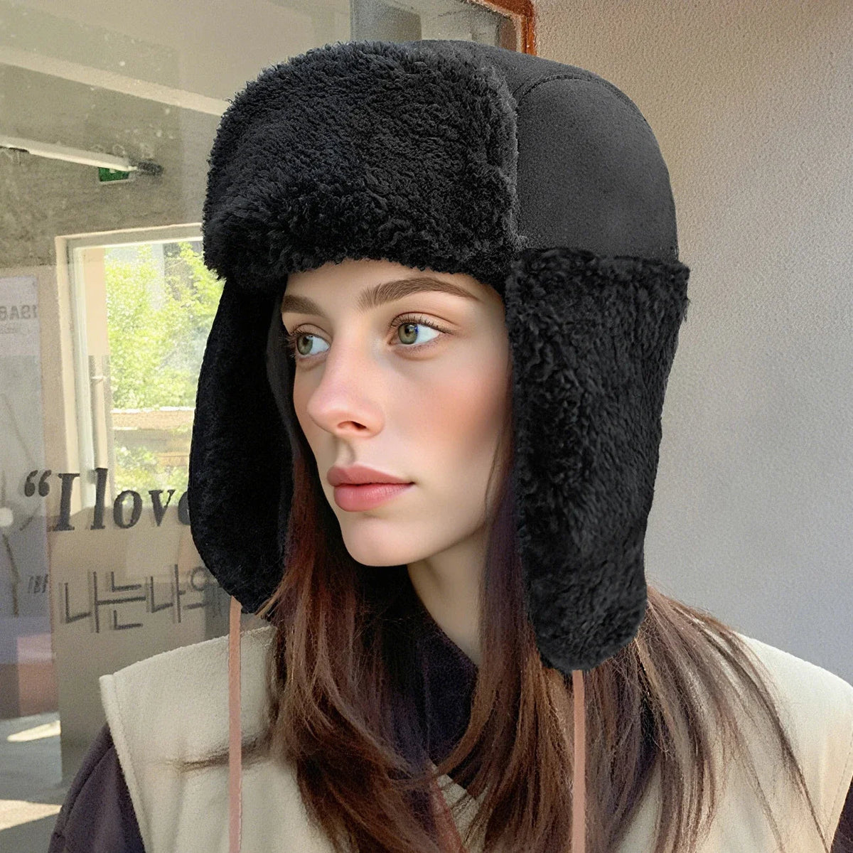 Belro fleece trapper hat with ear flaps, winter bomber style, cozy and warm for cold weather.