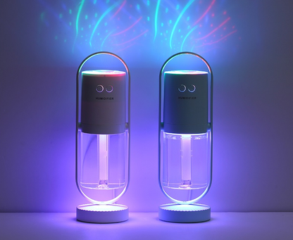 Belro Magic Shadow USB Air Humidifier emitting mist, compact design, and sleek appearance for health and beauty use.