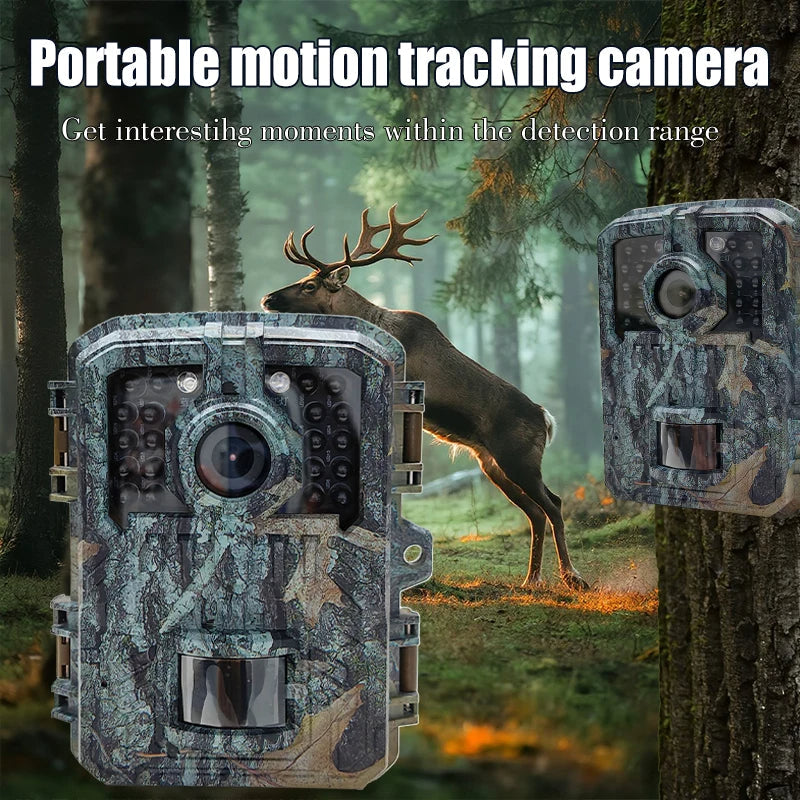 Belro 16MP night vision trail camera with PIR motion tracking, compact electronic device for outdoor wildlife monitoring.