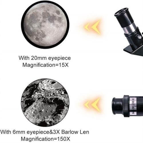 Belro professional astronomical telescope with tripod, moon-watching capabilities, 150x zoom, suitable for stargazing and celestial observation.