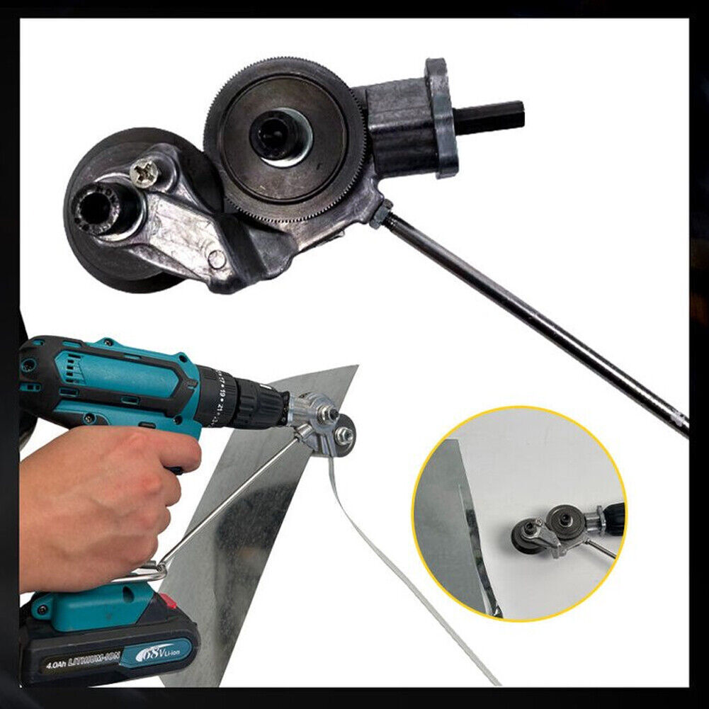 Belro electric drill with plate cutter attachment for precise cutting in tools and hardware projects.