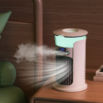 Belro mini portable air conditioner for outdoor use, compact unit with vents and control panel, ideal for home and garden cooling.