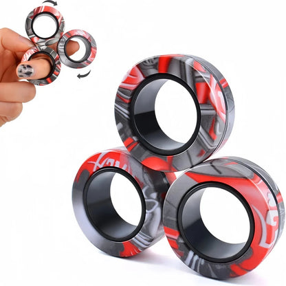 Belro Magnetic Fidget Ring Spinner set with four colorful, smooth spinning rings for stress relief and focus.