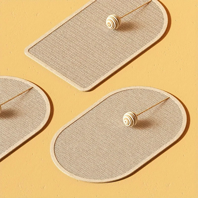 Belro sisal 3-in-1 wall-mounted cat scratch pad with multiple scratching surfaces and a cozy resting area for cats.