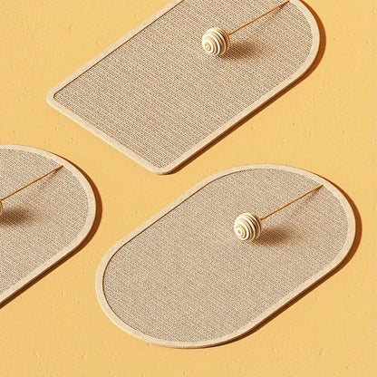 Belro sisal 3-in-1 wall-mounted cat scratch pad with multiple scratching surfaces and a cozy resting area for cats.