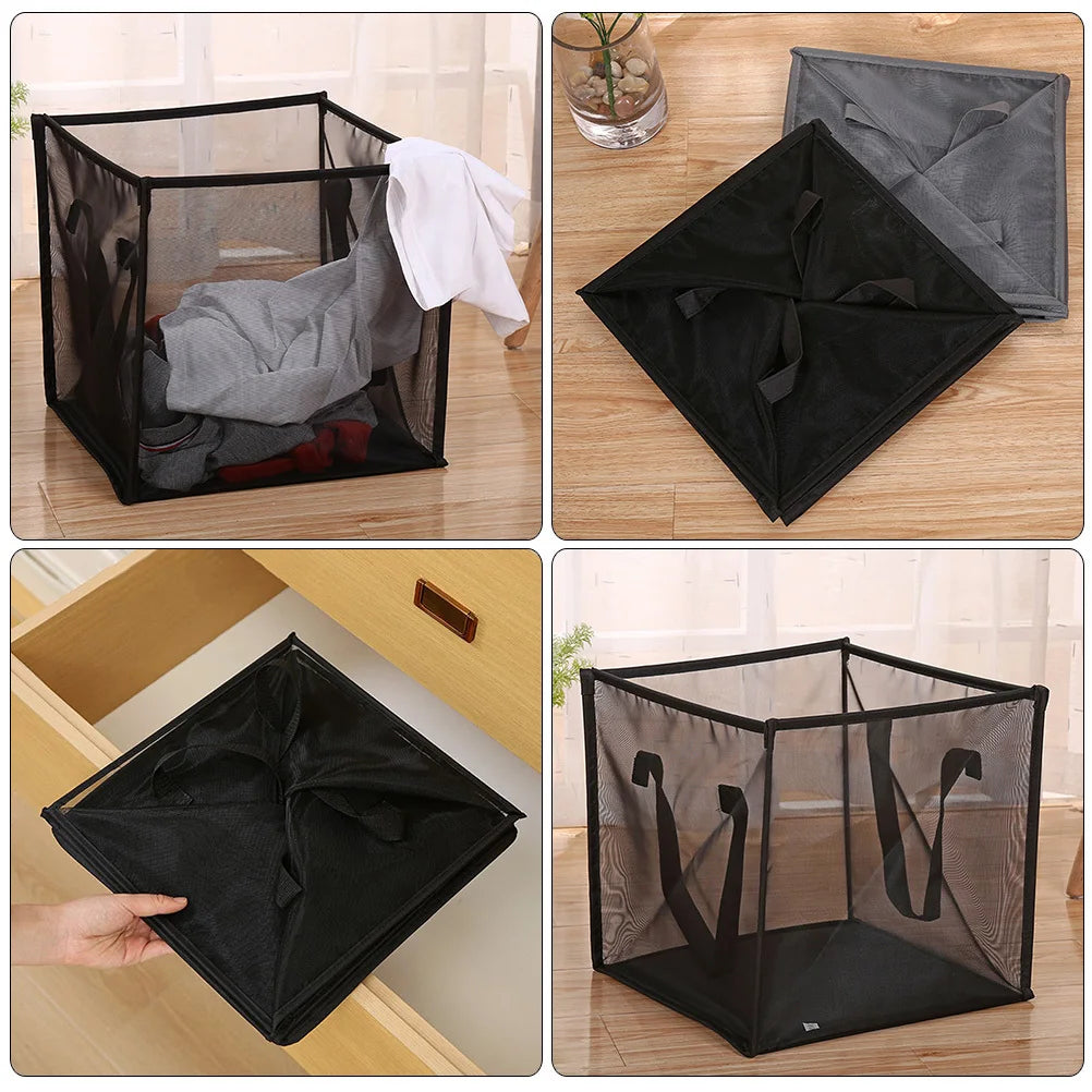 Belro foldable mesh laundry hamper with handles for easy carrying, made of breathable mesh, ideal for home storage and organization.