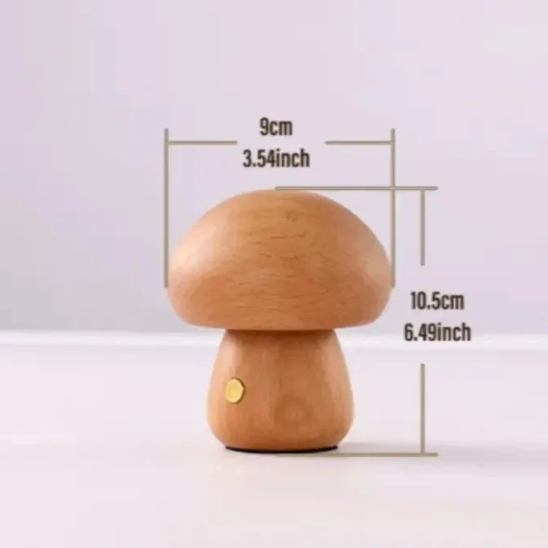 Belro mushroom night light bedside lamp emitting soft glow, perfect for cozy bedrooms and gentle nighttime illumination.