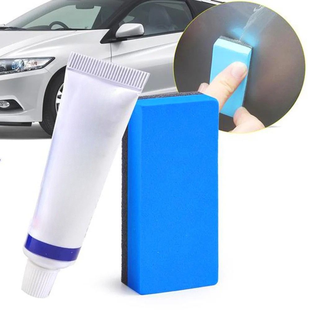 Belro Car Scratch Repair kit with various tools and products for fixing car scratches at home, displayed on a wooden surface.