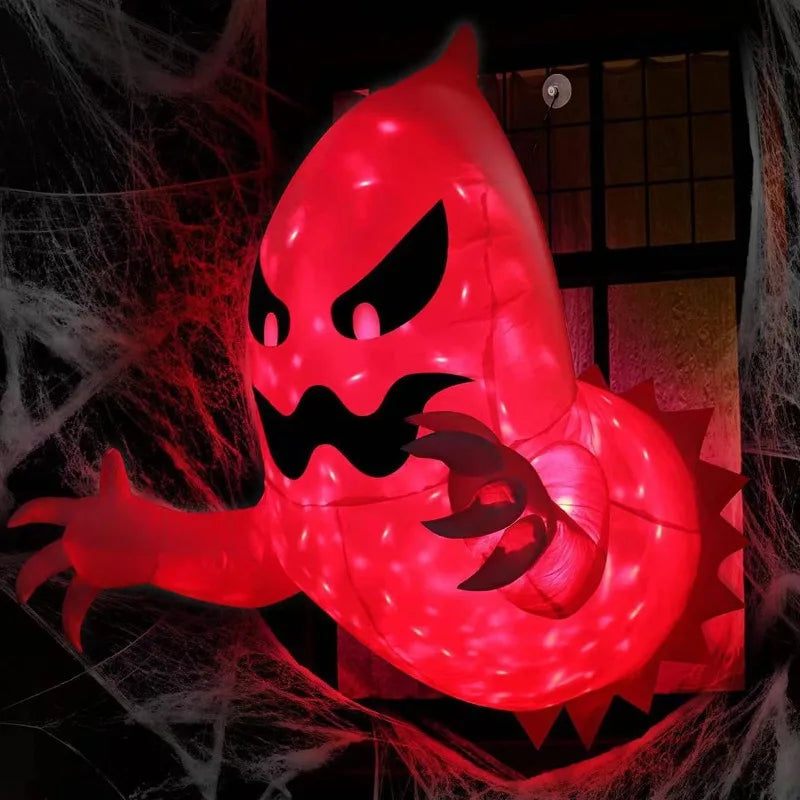 Belro 4.59ft inflatable Halloween ghost decoration, spooky ghost with glowing eyes, suitable for outdoor Halloween decor