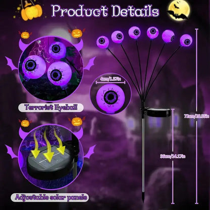 Belro lighted Halloween eyeball garden light accessory with solar-powered illumination, designed for outdoor umbrella decor.