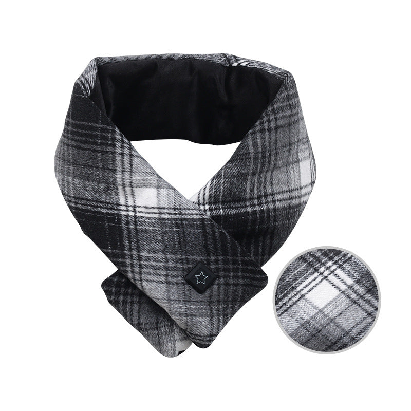 Belro electric heating scarf neck warmer in black, designed for pain relief and warmth, made of soft fabric for comfort.