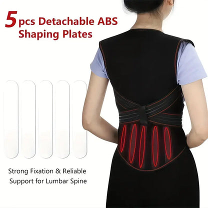 Belro back brace for back pain, adjustable suspenders accessory supporting lower back and improving posture.