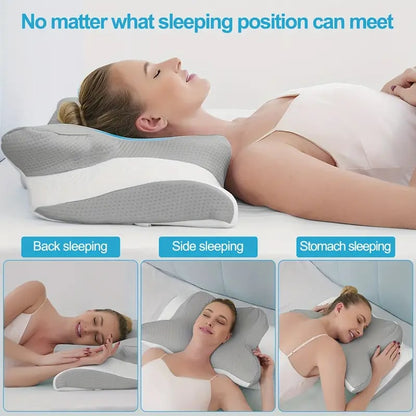 Belro cervical pillow designed for neck pain relief, with ergonomic support visible in the image.