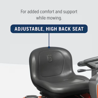 Casavibeo Husqvarna YTH22V46 lawn tractor with 46-inch deck and 724cc engine, showing the mulching capability and cutting deck.