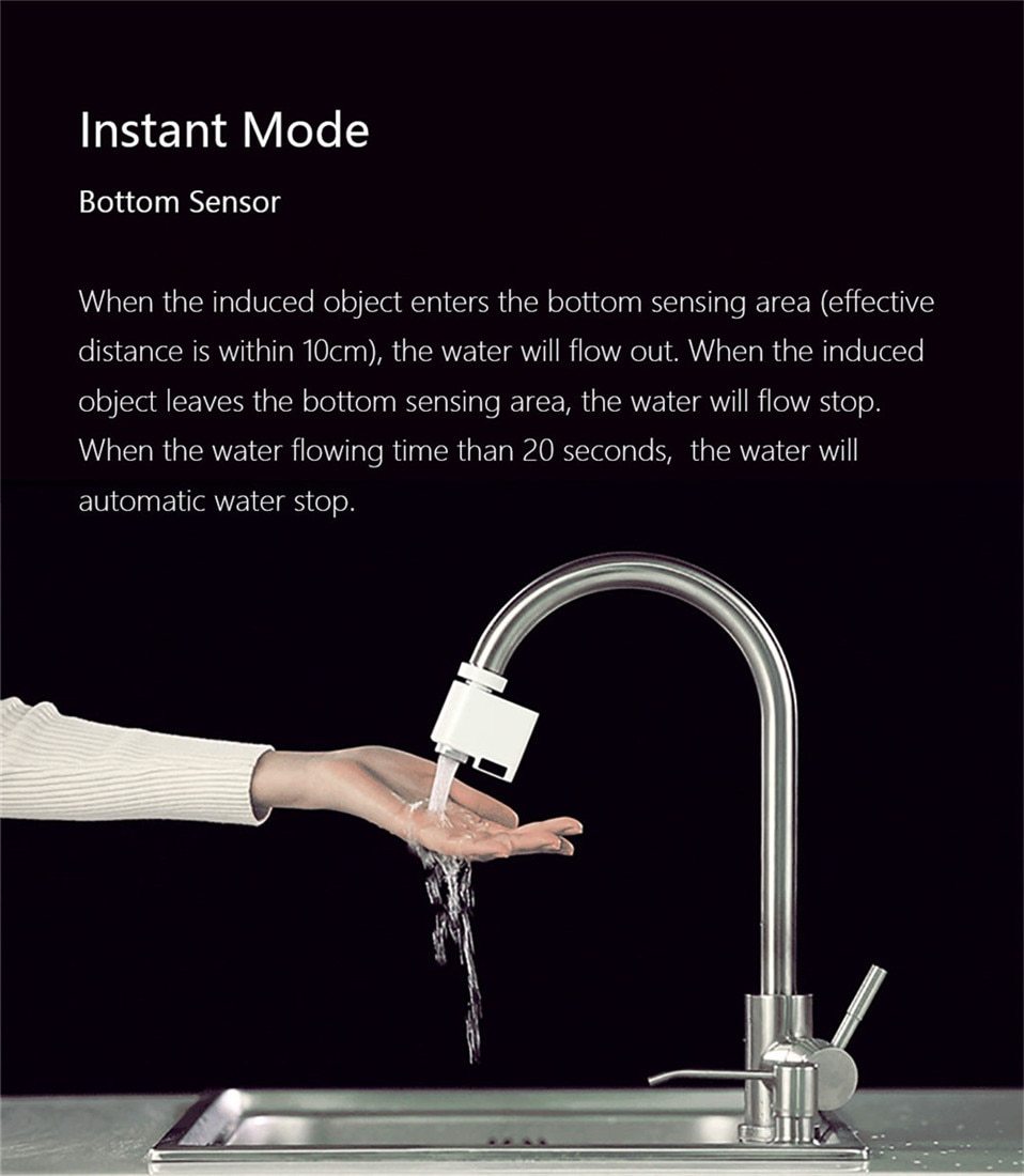 Belro Smart Faucet Infrared Motion Sensor mounted outdoors, with sleek design and sensor for touchless water control.