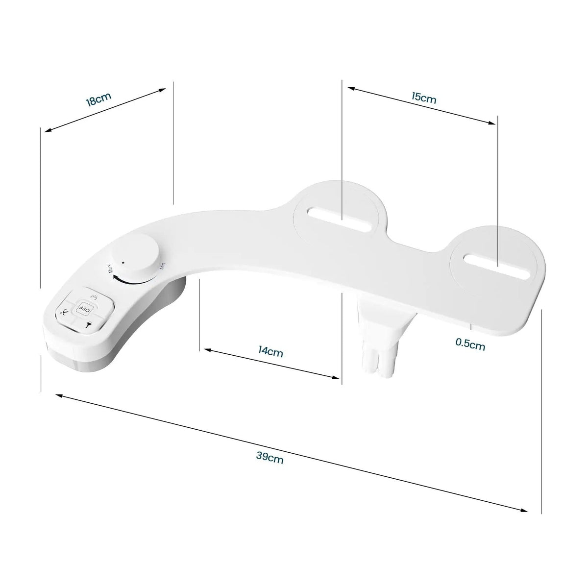 Belro toilet bidet attachment mounted on a bathroom toilet, showcasing adjustable controls and water spray nozzle for hygiene.