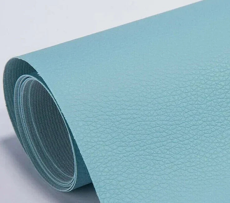 Belro self-adhesive leather refinisher patch for sofa repair, cuttable and flexible, designed for furniture restoration.