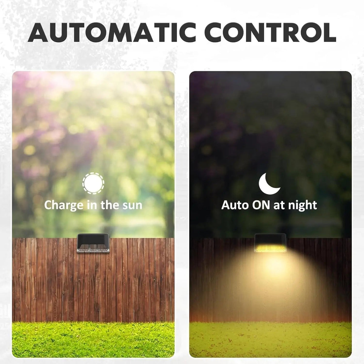 Set of four Mivoza solar patio lights with weatherproof outdoor garden and patio lighting, auto on/off, ideal for outdoor spaces.