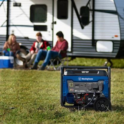 Casavibeo WGen5300sc portable generator with built-in CO sensors, featuring a durable metal frame and control panel.