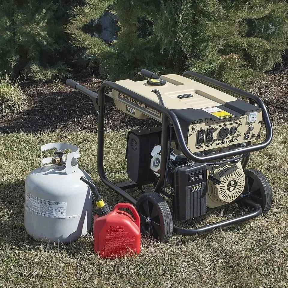 Casavibeo Sportsman 7500 Watt dual fuel generator with portable design and multiple outlets for power backup.