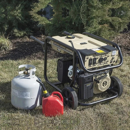 Casavibeo Sportsman 7500 Watt dual fuel generator with portable design and multiple outlets for power backup.