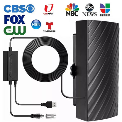 Belro long-range indoor HDTV antenna with 4K support, 600-mile range, suitable for digital TV and high-definition broadcasts.