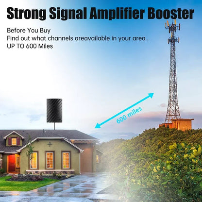 Belro Long Range Indoor HDTV 4K digital antenna, 600 miles range, designed for clear 1080p and 4K TV signal reception.