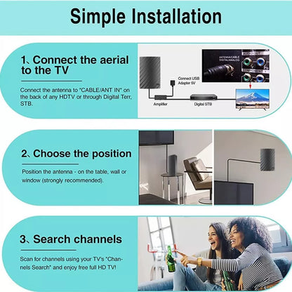 Belro long-range indoor HDTV 4K digital antenna with 600-mile range, designed for high-definition TV reception.