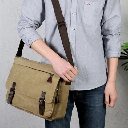 Belro men's canvas satchel messenger sling bag with adjustable strap and multiple compartments for everyday use.